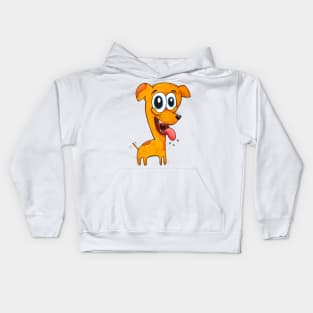 Happy Pup - Cute and Funny Cartoon Dog Kids Hoodie